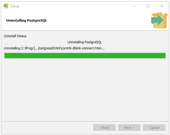 Uninstalling PostgreSQL